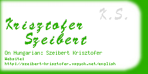 krisztofer szeibert business card